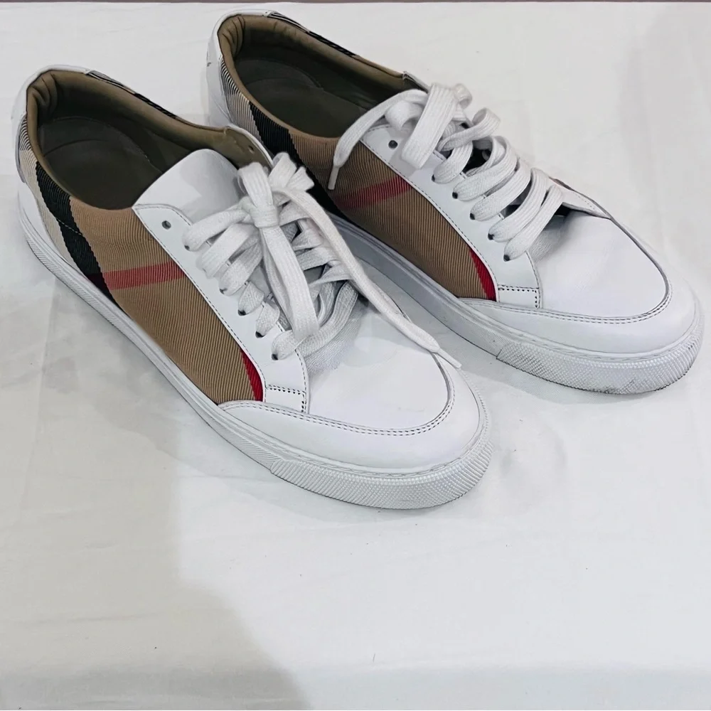 Burberry New Salmon Low Top Tessuto Check  Sneakers - Picture 3 of 7